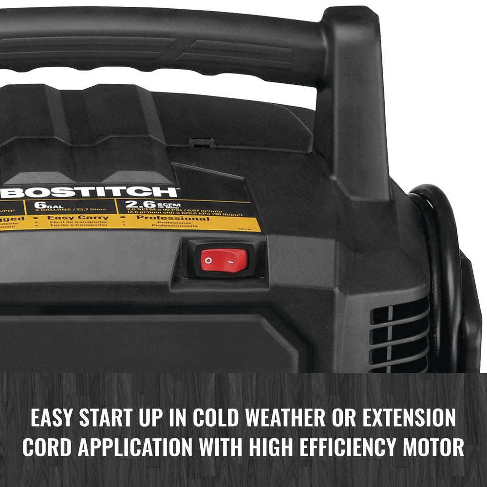 Bostitch? 6-Gallon 150 PSI Portable Electric Air Compressor with 2-Tool Combo Kit