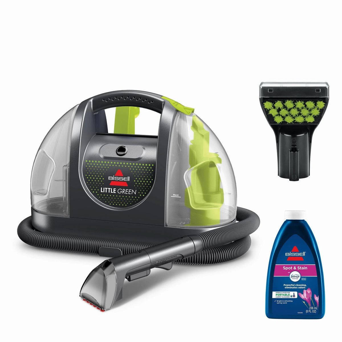 BISSELL Little Green Portable Carpet &amp; Upholstery Cleaner, Strong Suction, Large Tank, Includes Stain Tool &amp; Formula